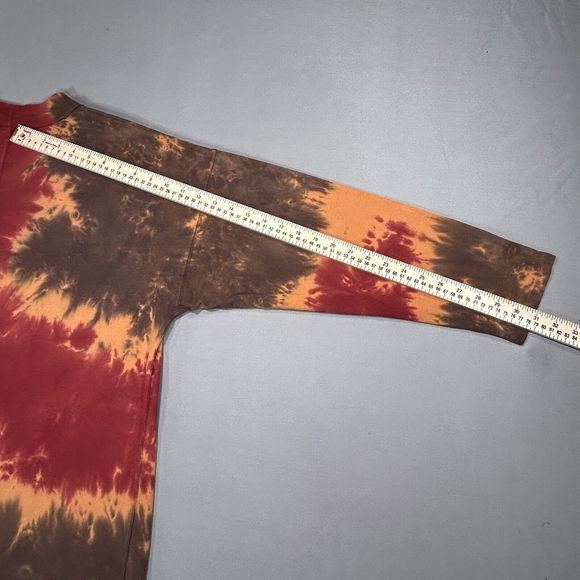Free People We the Free Shirt Women’s M Red Brown Yellow Boho Tie Dye Colorful - Picture 7 of 12